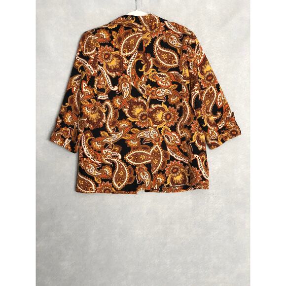 Soho Apparel LTD. Open Front Jacket Women's Medium Floral Paisley NEW - Picture 5 of 9